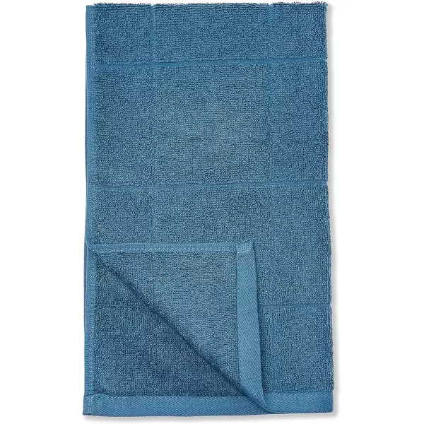 Amazon Basics 6Piece Fade Resistant Bath towel Hand and Washcloth Set  Cotton Gray 1425 L x 1085 WDark Blue 6Piece Set