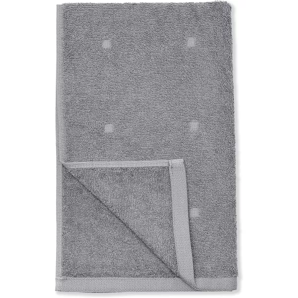 Amazon Basics 6Piece Fade Resistant Bath towel Hand and Washcloth Set  Cotton Gray 1425 L x 1085 WDark Gray Grid 6Piece Set