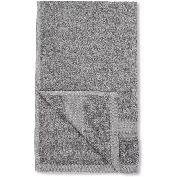 Amazon Basics 6Piece Fade Resistant Bath towel Hand and Washcloth Set  Cotton Gray 1425 L x 1085 WDark GrayWhite 6Piece Set