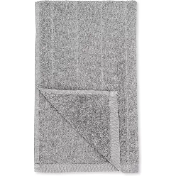 Amazon Basics 6Piece Fade Resistant Bath towel Hand and Washcloth Set  Cotton Gray 1425 L x 1085 WNavy BlueDark Gray 6Piece Set