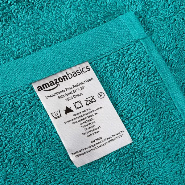 Amazon Basics 6Piece Fade Resistant Bath towel Hand and Washcloth Set  Cotton Gray 1425 L x 1085 WTeal 6Piece Set