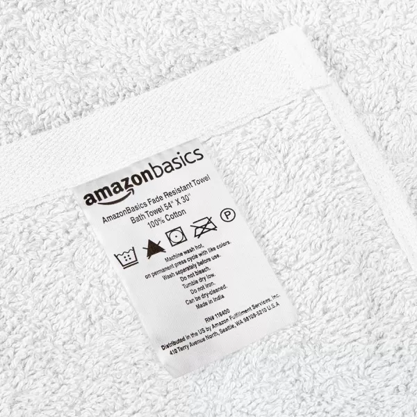 Amazon Basics 6Piece Fade Resistant Bath towel Hand and Washcloth Set  Cotton Gray 1425 L x 1085 WWhite 6Piece Set