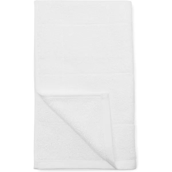 Amazon Basics 6Piece Fade Resistant Bath towel Hand and Washcloth Set  Cotton Gray 1425 L x 1085 WWhite Grid 6Piece Set
