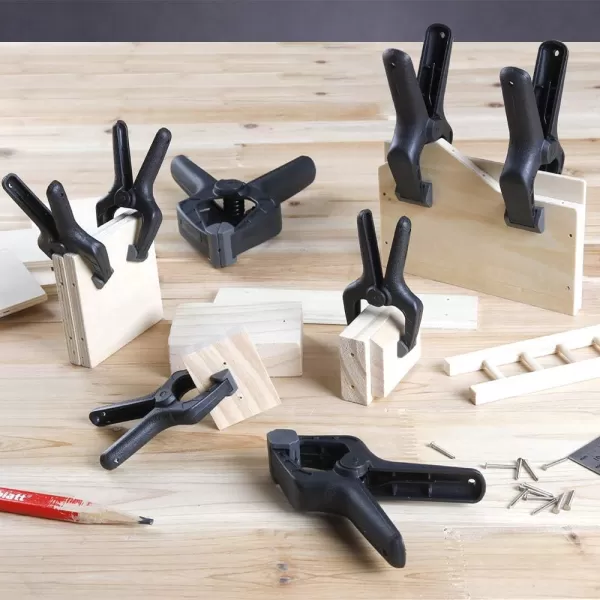 Amazon Basics 6Piece Trigger Clamp Set 2 Pack of 4Inch 4 Pack of 6Inch Black Grey14Piece Clamp Set