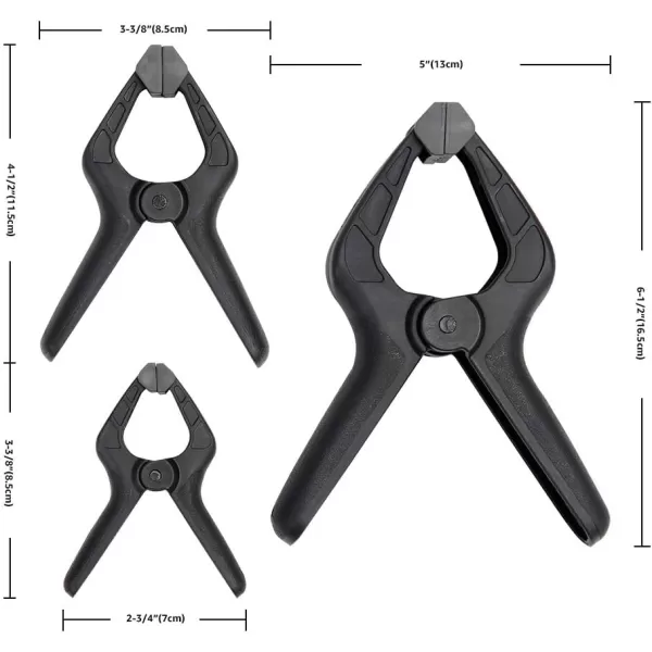 Amazon Basics 6Piece Trigger Clamp Set 2 Pack of 4Inch 4 Pack of 6Inch Black Grey14Piece Clamp Set