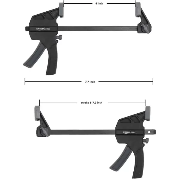 Amazon Basics 6Piece Trigger Clamp Set 2 Pack of 4Inch 4 Pack of 6Inch Black Grey6Piece Clamp Set