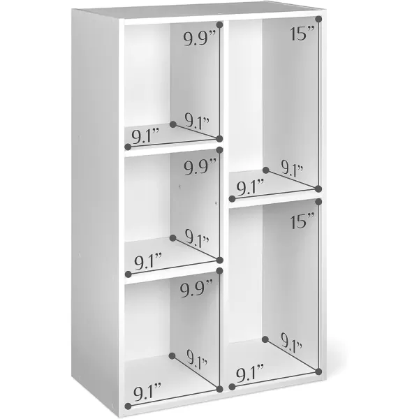 Amazon Basics 7 Cube Organizer Bookcase Espresso 93 x 195 x 417 inWhite 5Cube