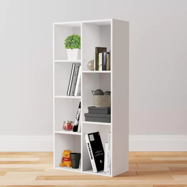 Amazon Basics 7 Cube Organizer Bookcase Espresso 93 x 195 x 417 inWhite 7Cube