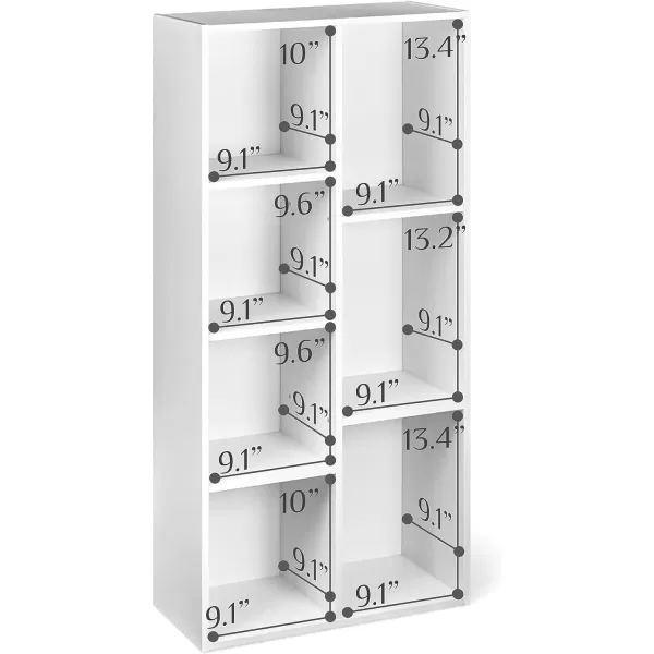 Amazon Basics 7 Cube Organizer Bookcase Espresso 93 x 195 x 417 inWhite 7Cube