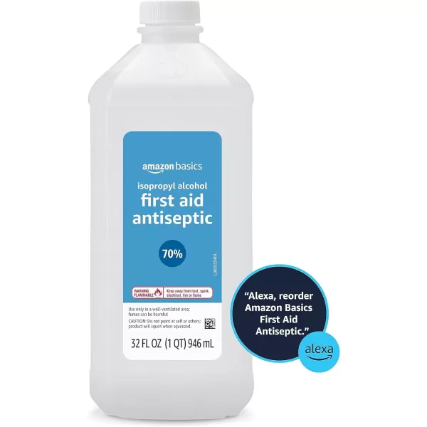 Amazon Basics 70 Isopropyl Alcohol First Aid Antiseptic for Treatment of Minor Cuts and Scrapes Unscented 32 Fl Oz Pack of 6 Previously Solimo32 Fl Oz Pack of 1