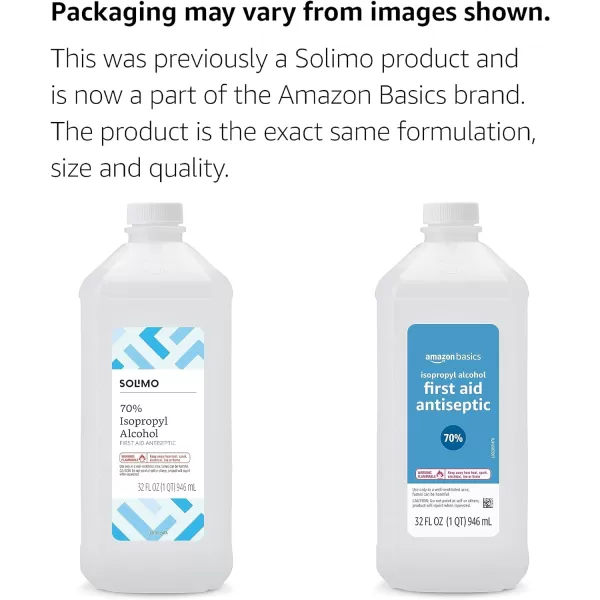 Amazon Basics 70 Isopropyl Alcohol First Aid Antiseptic for Treatment of Minor Cuts and Scrapes Unscented 32 Fl Oz Pack of 6 Previously Solimo32 Fl Oz Pack of 6
