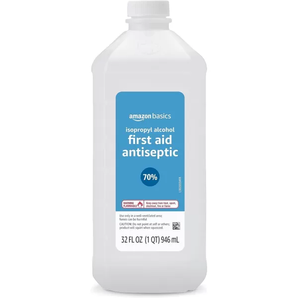 Amazon Basics 70 Isopropyl Alcohol First Aid Antiseptic for Treatment of Minor Cuts and Scrapes Unscented 32 Fl Oz Pack of 6 Previously Solimo32 Fl Oz Pack of 6