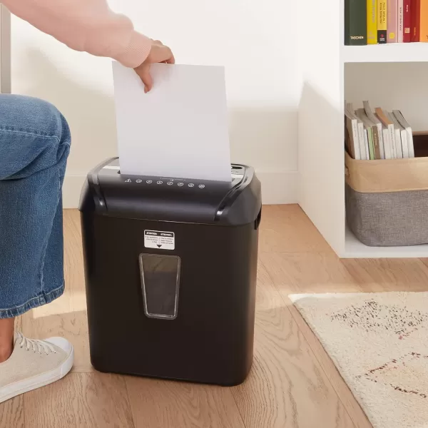Amazon Basics 8 Sheet Cross Cut Paper and Credit Card Shredder with 41 Gallon Bin Black12 Sheet