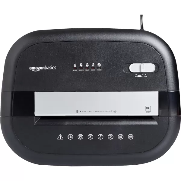 Amazon Basics 8 Sheet Cross Cut Paper and Credit Card Shredder with 41 Gallon Bin Black15 Sheet  original model