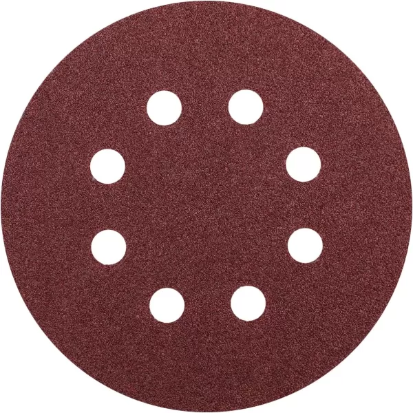 Amazon Basics 8Hole Hook and Loop Sanding Discs  Assorted Grit 5Inch 60Pack150Piece Assorted Red