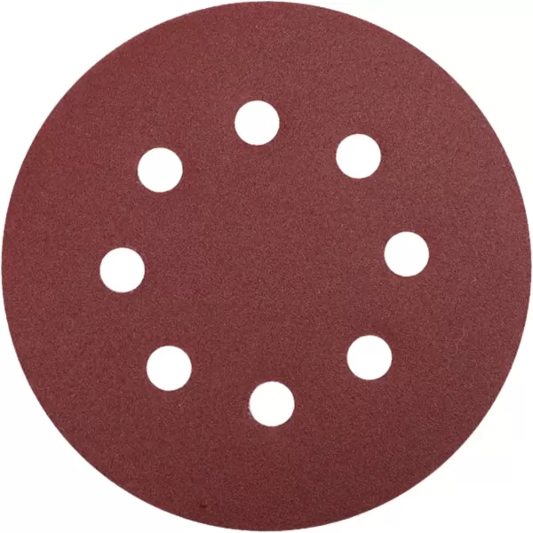 Amazon Basics 8Hole Hook and Loop Sanding Discs  Assorted Grit 5Inch 60Pack60Piece Assorted Red
