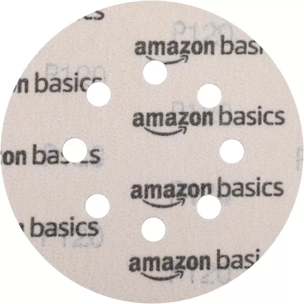 Amazon Basics 8Hole Hook and Loop Sanding Discs  Assorted Grit 5Inch 60PackAssorted Grits 60240 Yellow