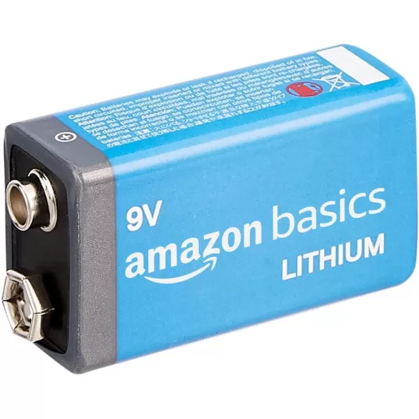 Amazon Basics 8Pack 9 Volt Lithium HighPerformance Batteries 10Year Shelf Life Long Lasting Power2 Count Pack of 1