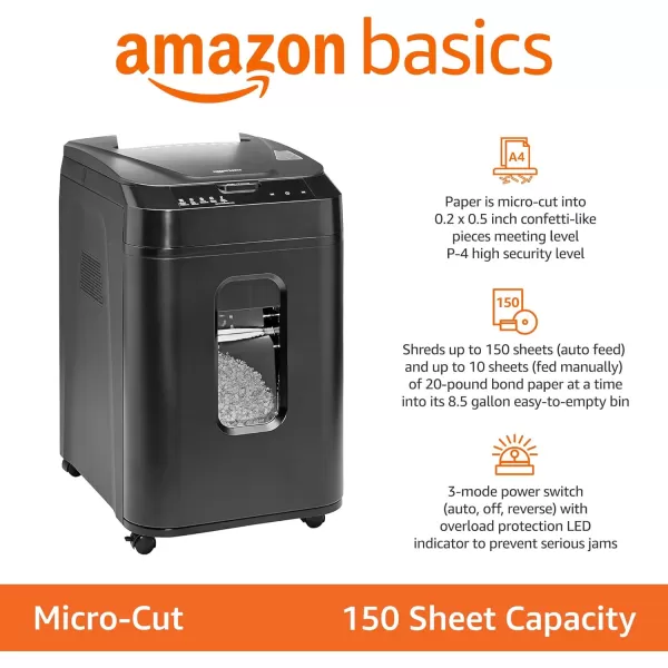 Amazon Basics 8Sheet HighSecurity MicroCut Shredder with Pullout Basket amp Multipurpose Copy Printer Paper 85 x 11 Inch 20Lb Paper  8 Ream Case 4000 Sheets 92 GE Bright White150 Sheet