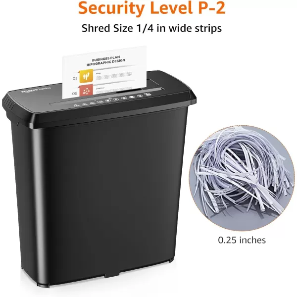 Amazon Basics 8Sheet Strip Cut Paper CD and Credit Card Shredder BlackShredder New Model