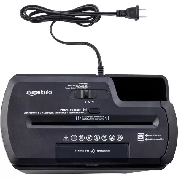 Amazon Basics 8Sheet Strip Cut Paper CD and Credit Card ShredderShredder