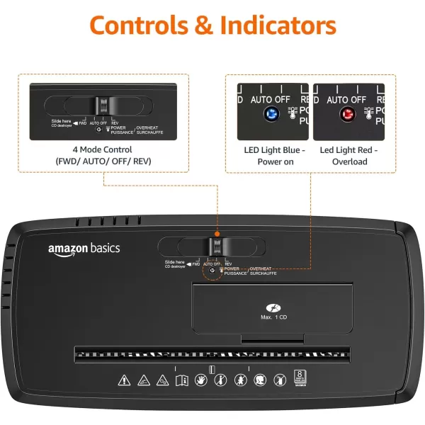 Amazon Basics 8Sheet StripCut Paper CD and Credit Card Shredder Compact No BasketAmazon Basics 8Sheet StripCut Paper CD and Credit Card Shredder Compact No Basket