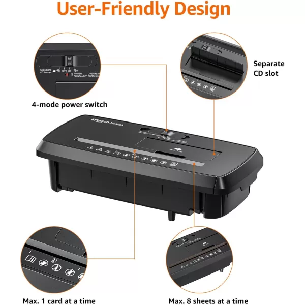 Amazon Basics 8Sheet StripCut Paper CD and Credit Card Shredder Compact No BasketAmazon Basics 8Sheet StripCut Paper CD and Credit Card Shredder Compact No Basket