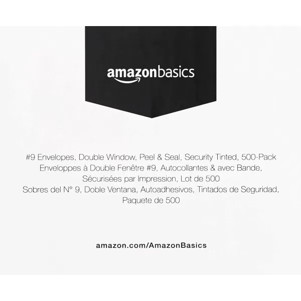 Amazon Basics 9 Envelopes with Peel amp Seal Double Window Security Tinted 500Pack WhiteAmazon Basics 9 Envelopes with Peel amp Seal Double Window Security Tinted 500Pack White