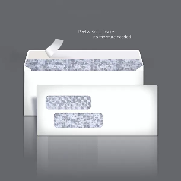 Amazon Basics 9 Envelopes with Peel amp Seal Double Window Security Tinted 500Pack WhiteAmazon Basics 9 Envelopes with Peel amp Seal Double Window Security Tinted 500Pack White