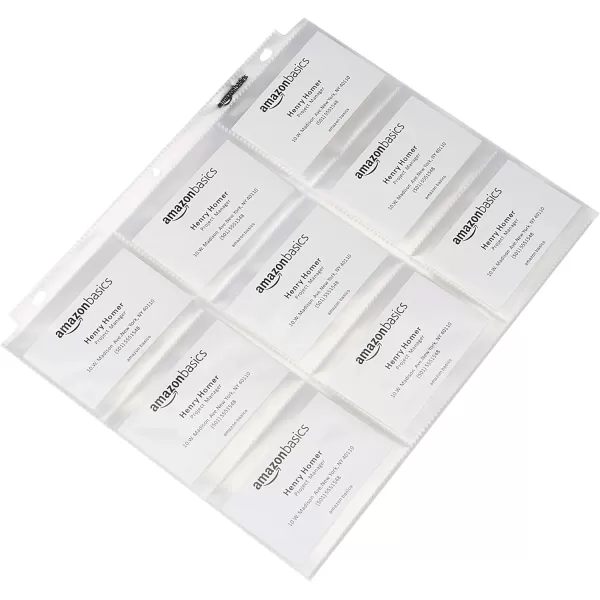 Amazon Basics 9 Sleeve Card Protectors Binder Sheet 100 Pack Clear25  Pack