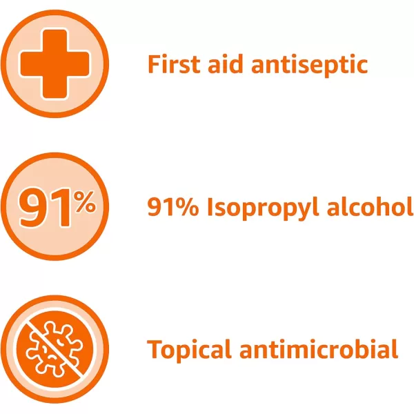 Amazon Basics 91 Isopropyl Alcohol First Aid Antiseptic Unscented 16 Fl oz 1Pack