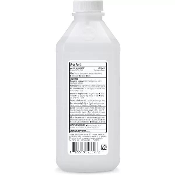 Amazon Basics 91 Isopropyl Alcohol First Aid Antiseptic Unscented 16 Fl oz 1Pack