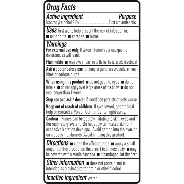 Amazon Basics 91 Isopropyl Alcohol First Aid Antiseptic Unscented 16 Fl oz 1Pack