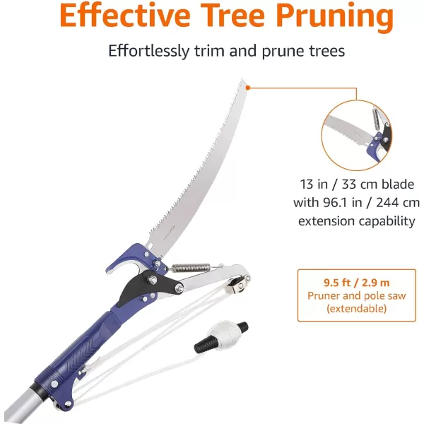 Amazon Basics 95 Foot Extendable Tree Pruner Pole Saw BlueAmazon Basics 95 Foot Extendable Tree Pruner Pole Saw Blue