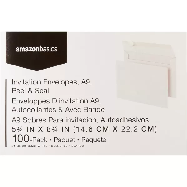 Amazon Basics A9 Blank Invitation Envelopes with Peel amp Seal Closure 534 x 834 Inches White  Pack of 100Amazon Basics A9 Blank Invitation Envelopes with Peel amp Seal Closure 534 x 834 Inches White  Pack of 100