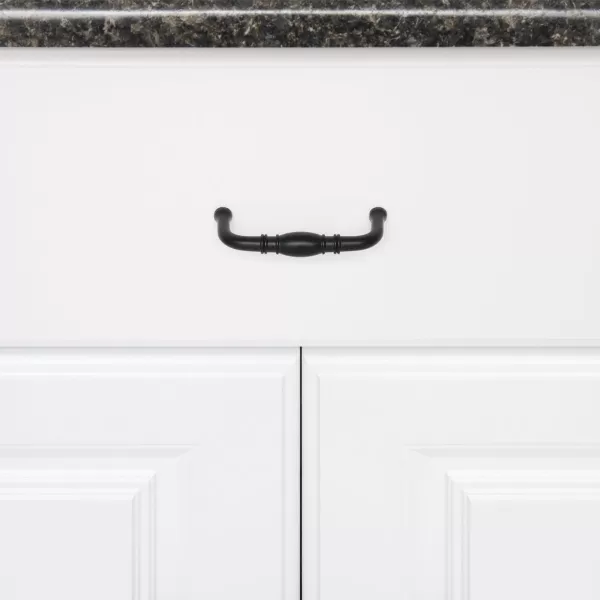 Amazon Basics AB2900OR10 Traditional Cabinet Handle 335 Length 3inch Hole Center Oil Rubbed Bronze 10Pack inch inch Pack of 10Flat Black
