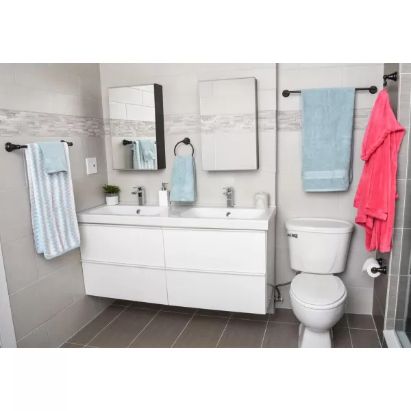 Amazon Basics ABBR817SN Bathroom Hardware Set Variety Pack 5 Piece Satin NickelOil Rubbed Bronze 5 Piece Classic