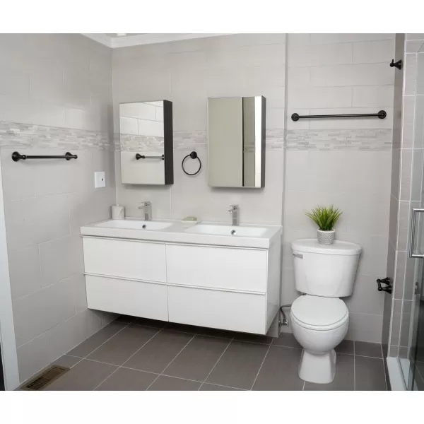 Amazon Basics ABBR817SN Bathroom Hardware Set Variety Pack 5 Piece Satin NickelOil Rubbed Bronze 5 Piece Modern