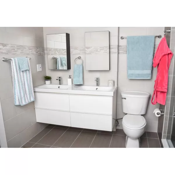 Amazon Basics ABBR817SN Bathroom Hardware Set Variety Pack 5 Piece Satin NickelPolished Chrome 5 Piece Classic