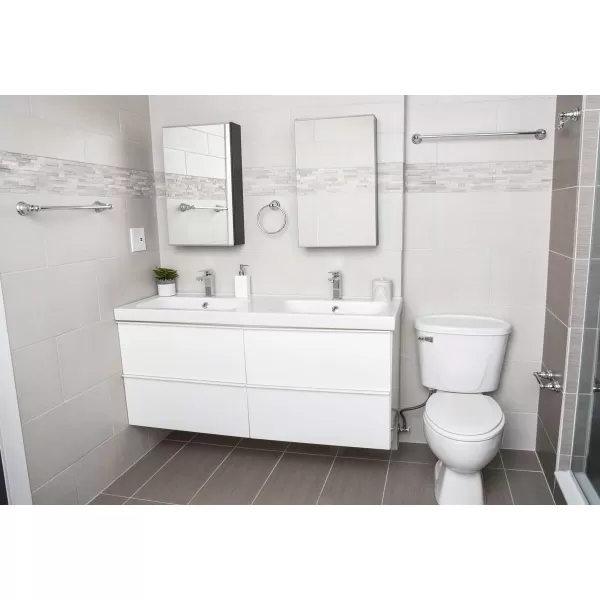 Amazon Basics ABBR817SN Bathroom Hardware Set Variety Pack 5 Piece Satin NickelPolished Chrome 5 Piece Classic
