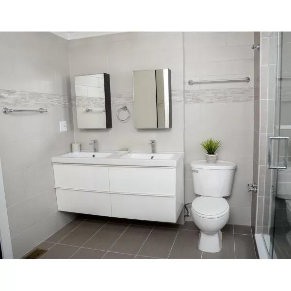 Amazon Basics ABBR817SN Bathroom Hardware Set Variety Pack 5 Piece Satin NickelPolished Chrome 5 Piece Modern