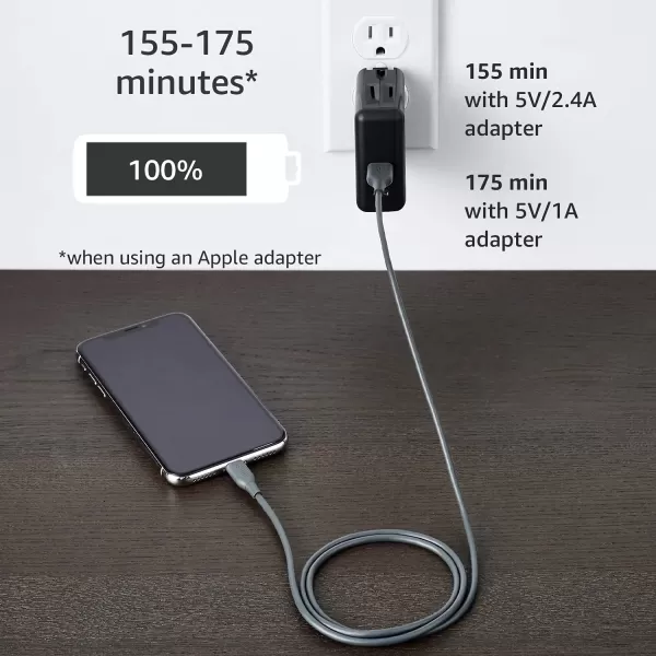 Amazon Basics ABS USBA to Lightning Cable Cord MFi Certified Charger for Apple iPhone iPad Midnight Green 3Ft3 Feet 1Pack Midnight Green