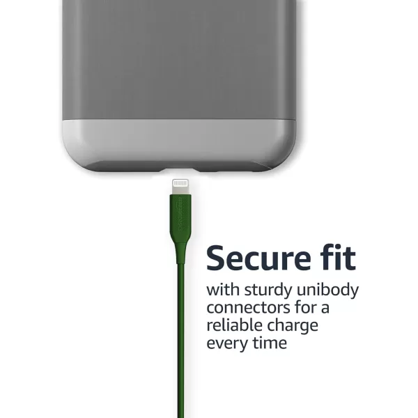 Amazon Basics ABS USBA to Lightning Cable Cord MFi Certified Charger for Apple iPhone iPad Midnight Green 3Ft6 Feet 1Pack Midnight Green
