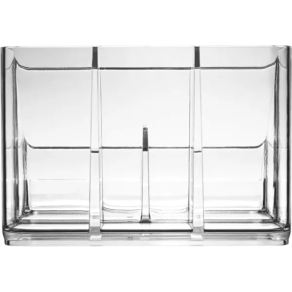 Amazon Basics Acrylic 6Compartment Tall Durable Makeup Jewelry Accessories Storage Organizer Tray6Compartment