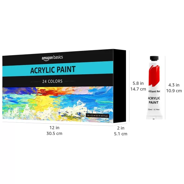 Amazon Basics Acrylic Paint Tubes 24 ColorsAmazon Basics Acrylic Paint Tubes 24 Colors
