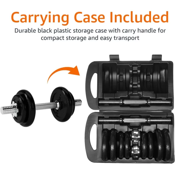 Amazon Basics Adjustable Barbell Lifting Dumbbells Weight Set with Case 172 kg BlackAmazon Basics Adjustable Barbell Lifting Dumbbells Weight Set with Case 172 kg Black