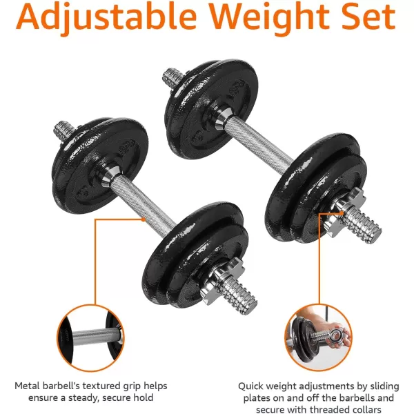 Amazon Basics Adjustable Barbell Lifting Dumbbells Weight Set with Case 172 kg BlackAmazon Basics Adjustable Barbell Lifting Dumbbells Weight Set with Case 172 kg Black