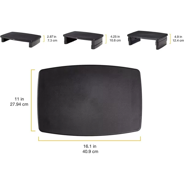 Amazon Basics Adjustable Computer Monitor Riser Desk Stand Black5Pack