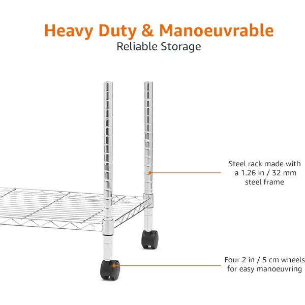 Amazon Basics Adjustable Double Hanging Rod Garment Rolling Closet Organizer Rack Black 36 x 14 x 72Chrome Single Rod