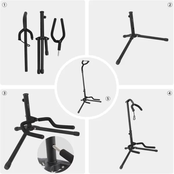Amazon Basics Adjustable Folding Stand for Acoustic Electric Bass Guitars and Banjos BlackAmazon Basics Adjustable Folding Stand for Acoustic Electric Bass Guitars and Banjos Black